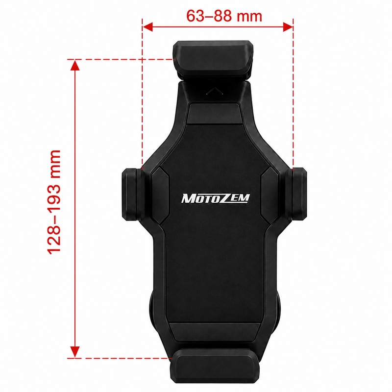 Suport antivibrații pentru motocicletă cu blocare MotoZem Grip PRO negru