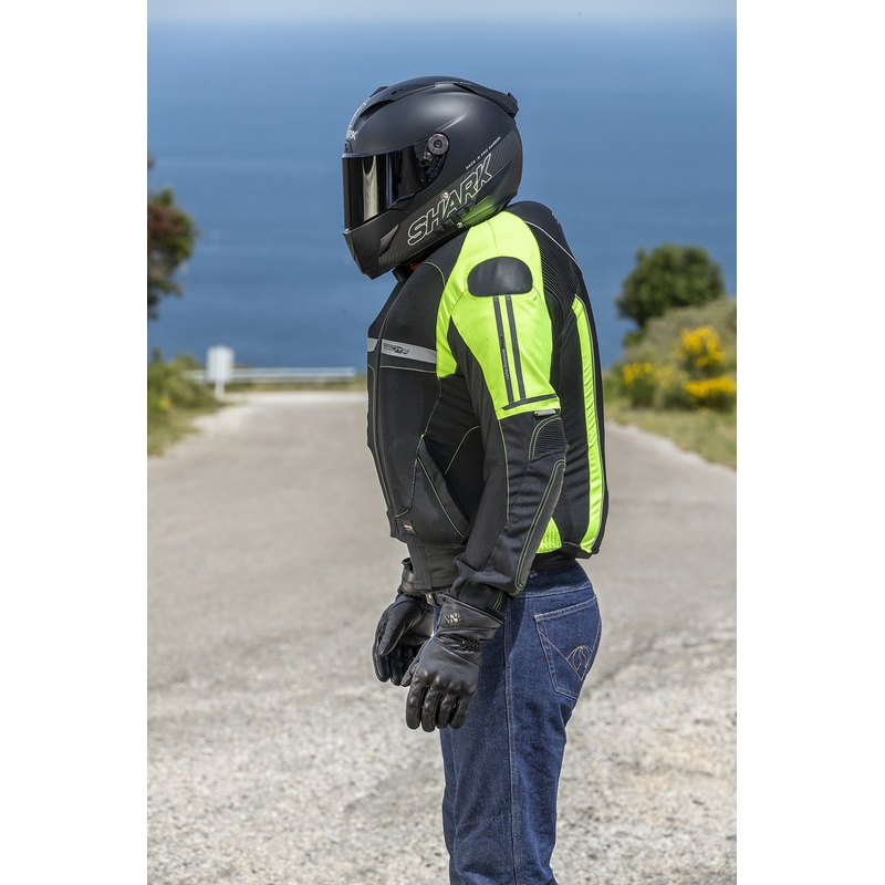 Jachetă cu airbag HELITE Vented negru-galben-fluo
