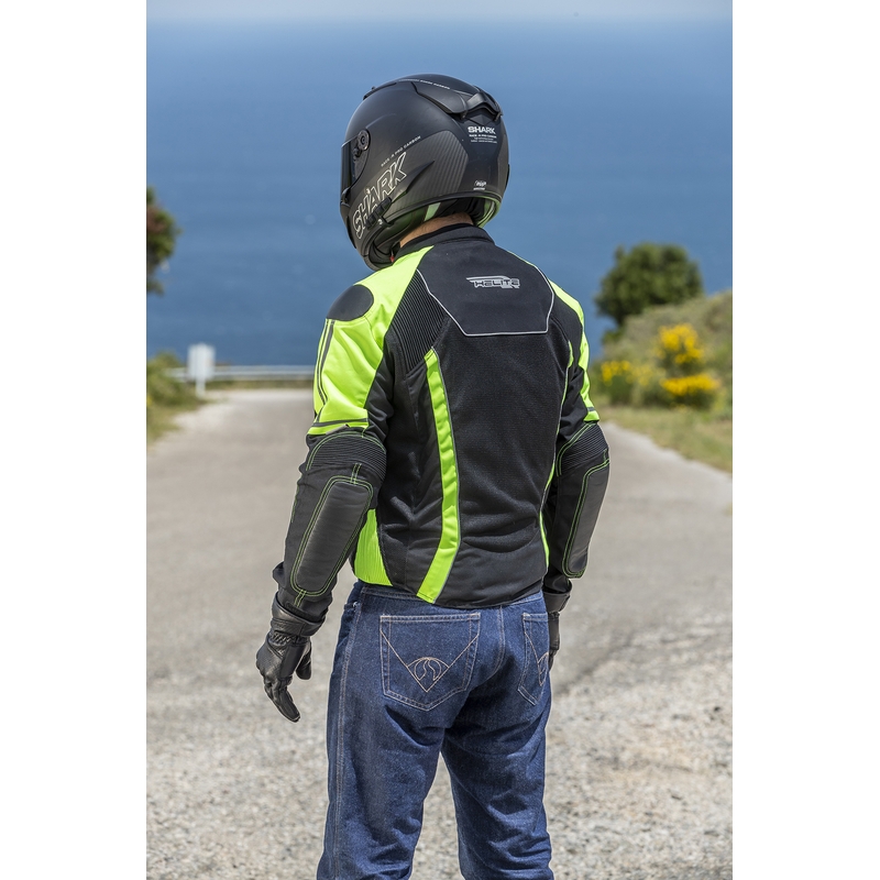 Jachetă cu airbag HELITE Vented negru-galben-fluo