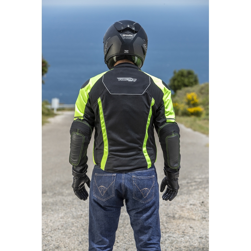 Jachetă cu airbag HELITE Vented negru-galben-fluo