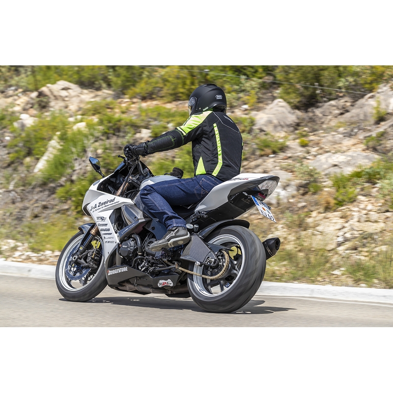 Jachetă cu airbag HELITE Vented negru-galben-fluo