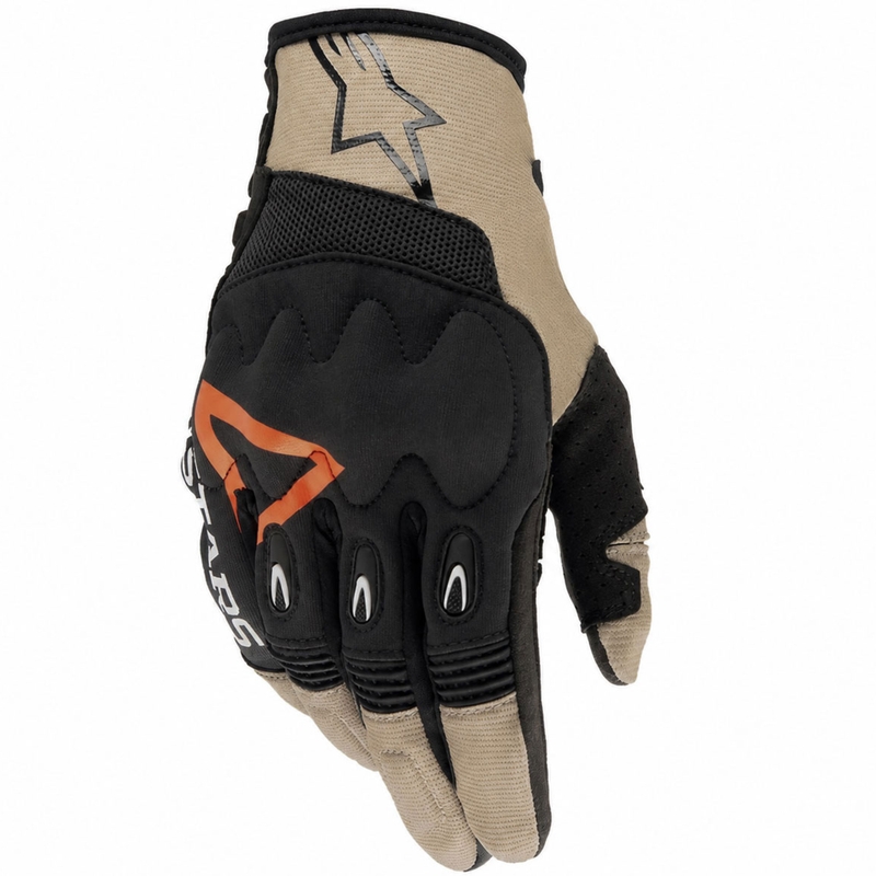 Mănuși motocross Alpinestars Techdura negru-maro-rosu fluo