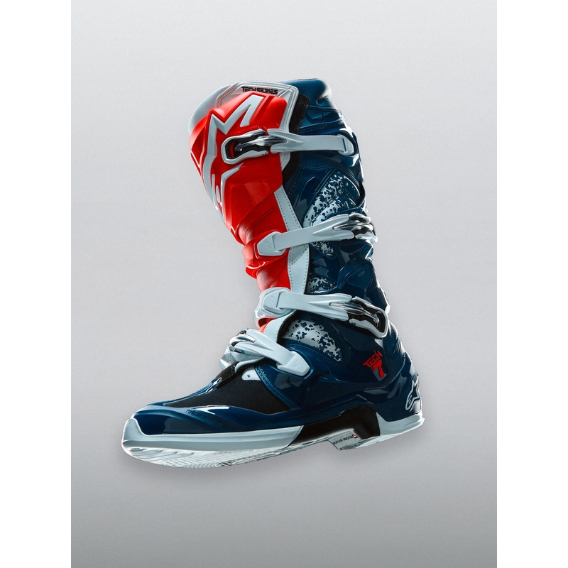 Ghete motocross Alpinestars TECH 7 UNITY roșu-alb-albastru