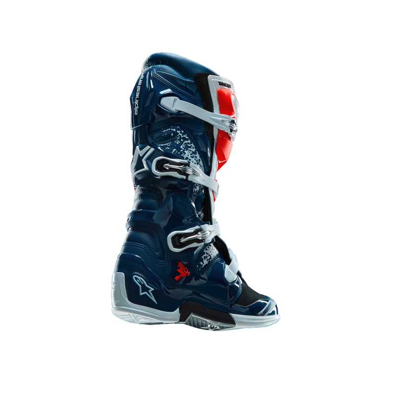 Ghete motocross Alpinestars TECH 7 UNITY roșu-alb-albastru
