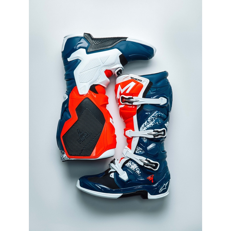 Ghete motocross Alpinestars TECH 7 UNITY roșu-alb-albastru