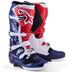 Ghete motocross Alpinestars TECH 7 UNITY roșu-alb-albastru