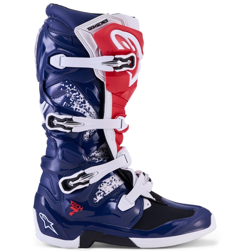 Ghete motocross Alpinestars TECH 7 UNITY roșu-alb-albastru