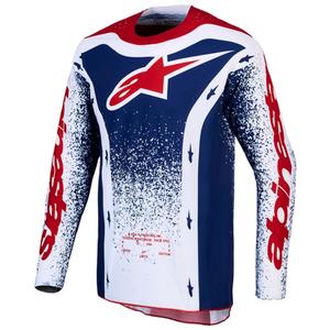 Tricou motocross Alpinestars Techstar Unity ediție limitată roșu-alb-albastru