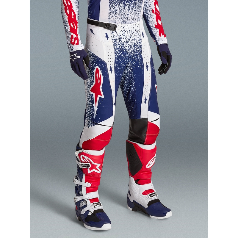 Pantaloni motocross Alpinestars Techstar Limited Edition Unity roșu-alb-albastru
