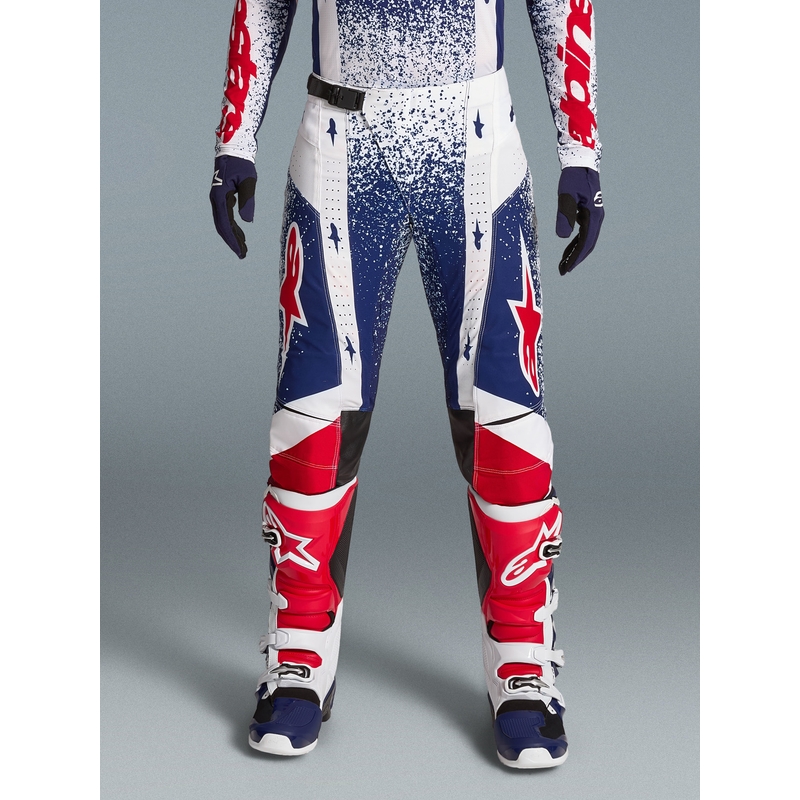 Pantaloni motocross Alpinestars Techstar Limited Edition Unity roșu-alb-albastru