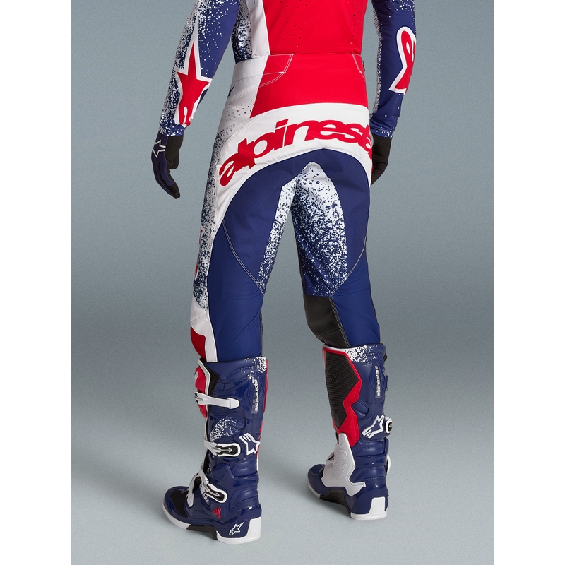 Pantaloni motocross Alpinestars Techstar Limited Edition Unity roșu-alb-albastru