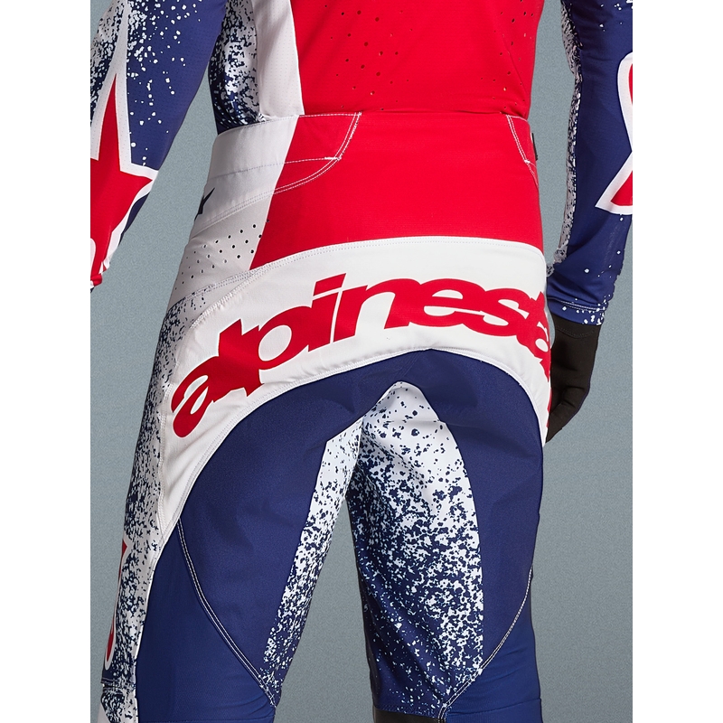 Pantaloni motocross Alpinestars Techstar Limited Edition Unity roșu-alb-albastru
