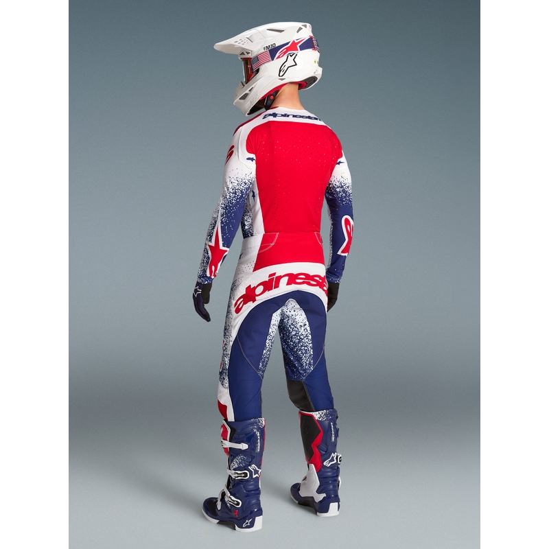 Pantaloni motocross Alpinestars Techstar Limited Edition Unity roșu-alb-albastru