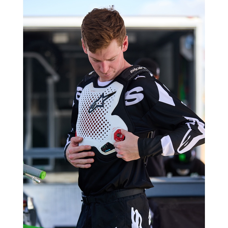 Vestă airbag Alpinestars TECH-AIR®MX Plasma, alb-negru-roșu