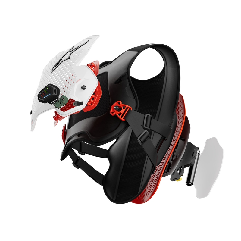 Vestă airbag Alpinestars TECH-AIR®MX Plasma, alb-negru-roșu