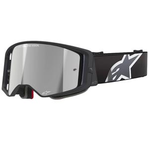 Ochelari de motocross Alpinestars Supertech Corp negru-gri cu lentile argintii
