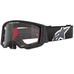 Ochelari de motocross Alpinestars Supertech Corp negru-gri cu lentile transparente