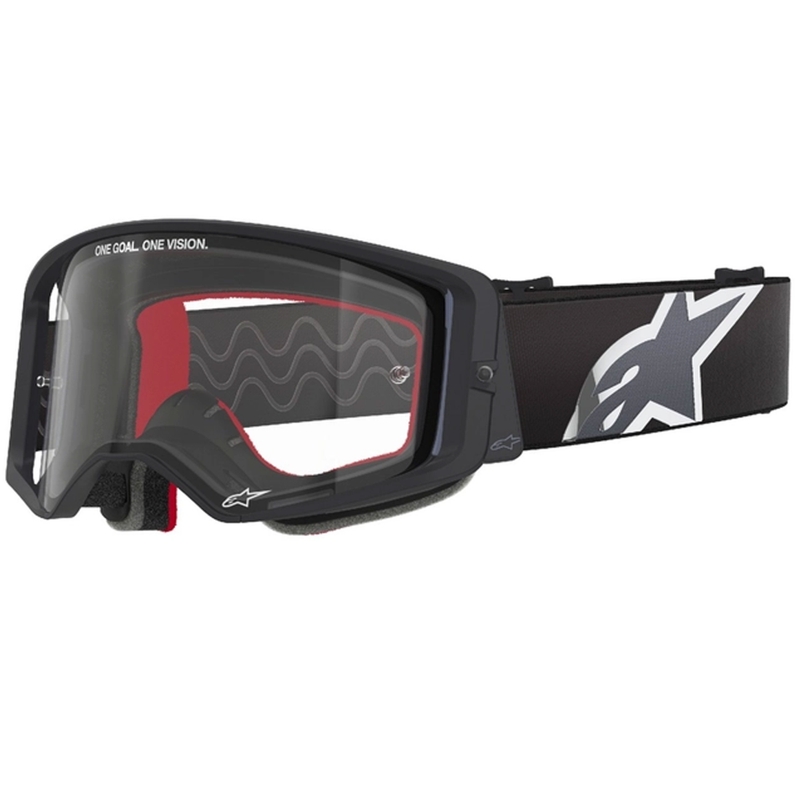 Ochelari de motocross Alpinestars Supertech Corp negru-gri cu lentile transparente