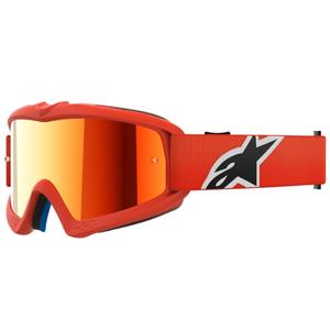Ochelari de motocross pentru copii Alpinestars Vision Youth Corp portocaliu cu lentile roșii în oglindă