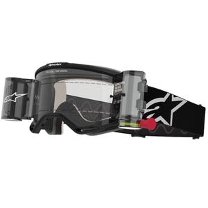 Ochelari de protecție pentru motocross Alpinestars Vision 5 Corp ROLL-OFF Wide Vision negri cu lentilă transparentă