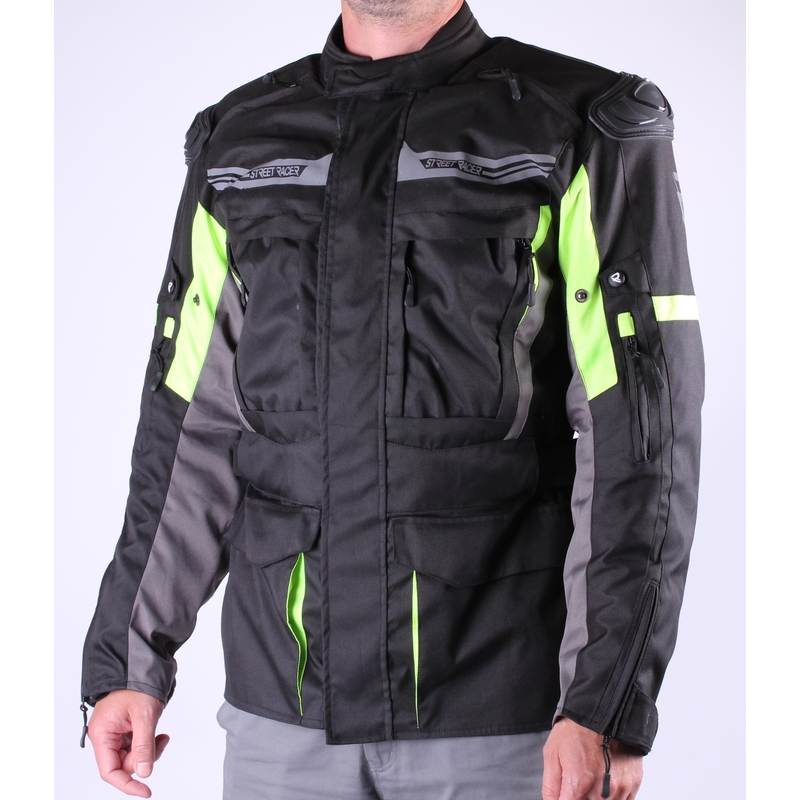 Geacă moto Street Racer Blow negru-galben fluorescent lichidare