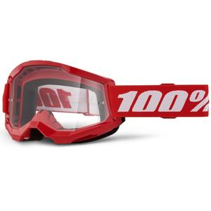 Ochelari de motocross 100% STRATA 2 New Red (plexiglas transparent)