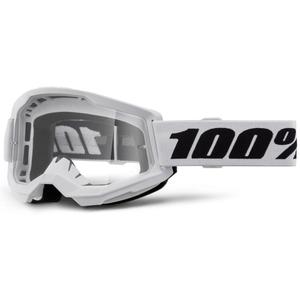 Ochelari de motocros 100% STRATA 2 New white (plexi transparent)