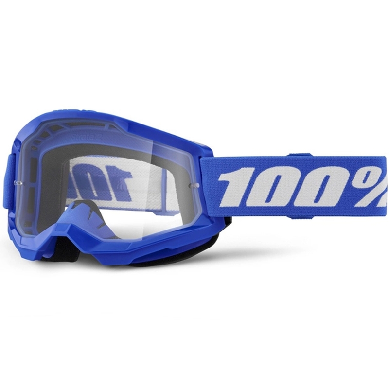 Ochelari de motocross 100% STRATA 2 New Blue (plexiglas transparent)