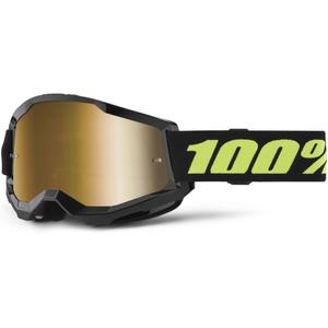 Ochelari de motocros 100% STRATA 2 New Solar negru (plexi auriu)