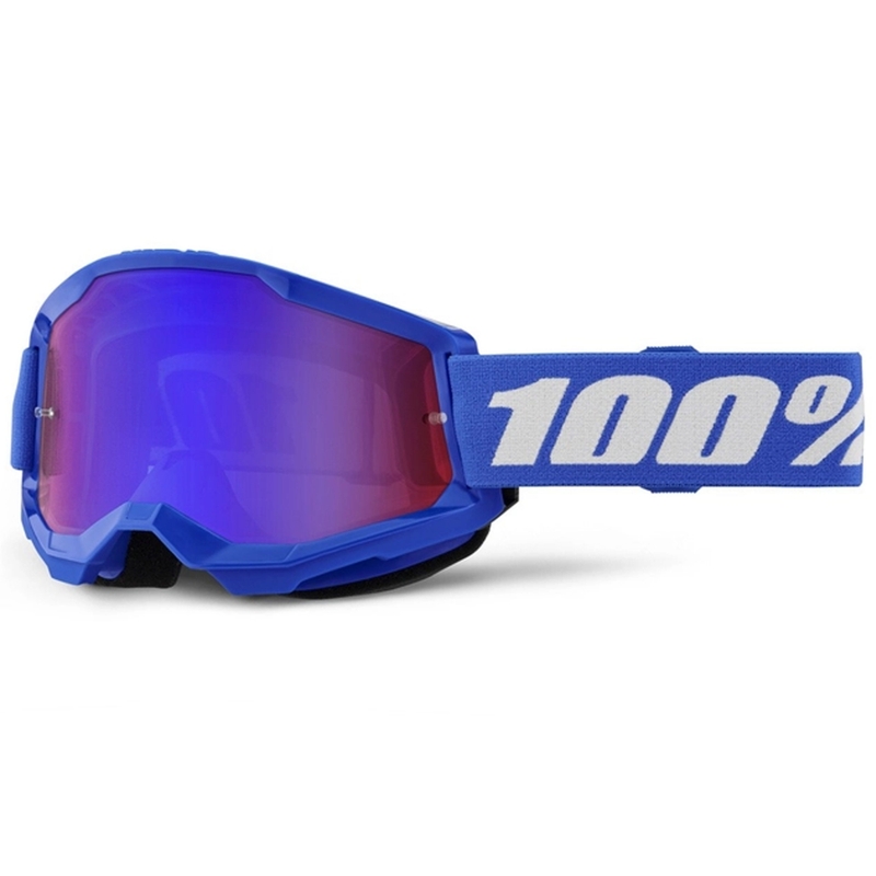 Ochelari de motocross 100% STRATA 2 New blue (plexiglas roșu-albastru)