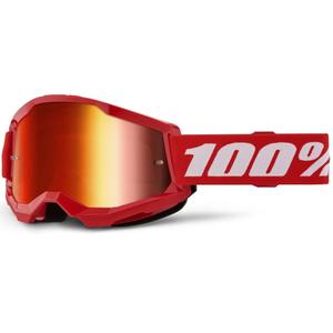 Ochelari de motocros 100% STRATA 2 Nou roșu (plexi roșu)