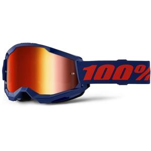 Ochelari de motocros 100% STRATA 2 Nou albastru (plexi roșu)