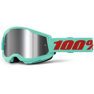 Ochelari de motocros 100% STRATA 2 New Maupiti verde (plexi argintiu)