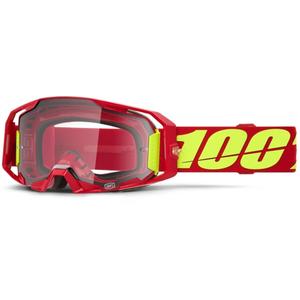 Ochelari de motocross 100% roșu ARmatic cu plexiglas transparent
