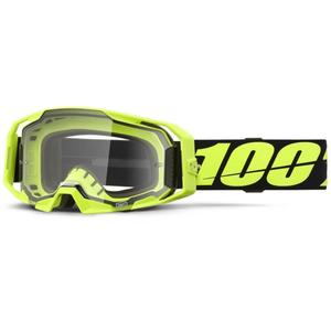 Ochelari de motocross 100% ARmatic Neon Yellow cu plexiglas transparent