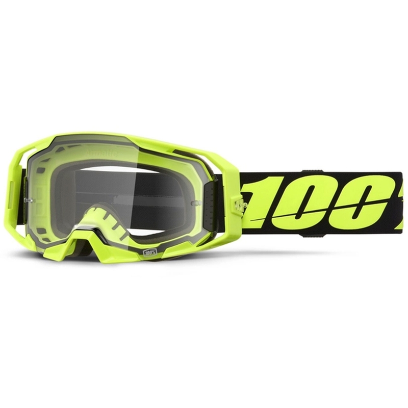 Ochelari de motocross 100% ARmatic Neon Yellow cu plexiglas transparent