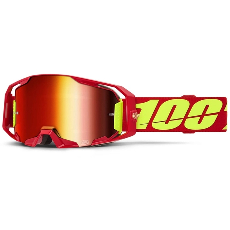 Ochelari de motocross 100% roșu ARmatic cu plexiglas roșu