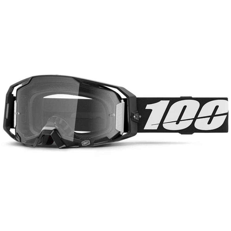 Ochelari de motocross 100% negru ARmatic cu plexiglas transparent