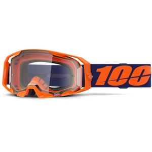 Ochelari de motocross 100% ARmatic Neon Orange cu plexiglas transparent