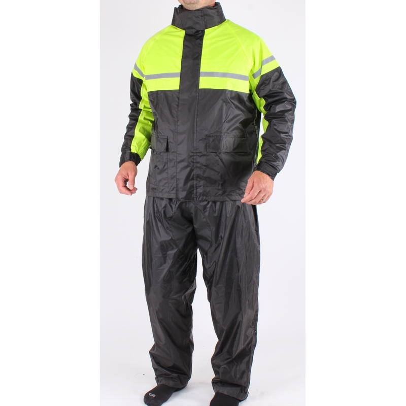 Motociclete jachetă de ploaie RSA Stripe negru-fluo galben lichidare