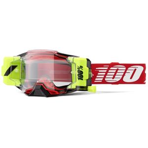Ochelari de motocross 100% - SUA Armega Forecast Red (sticlă transparentă)