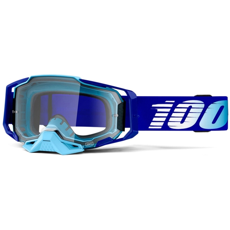 Ochelari de motocros 100% ARMEGA Royal blue (plexi transparent)