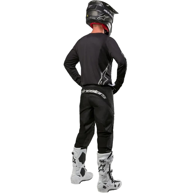 Pantaloni motocross Alpinestars Fluid Graphite negru-argintiu