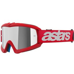 Ochelari de motocross Alpinestars Vision Youth Blaze Red cu lentile argintie cu oglinda