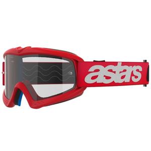 Ochelari de protecție roșii de motocross Alpinestars Vision Youth Blaze cu lentile transparente