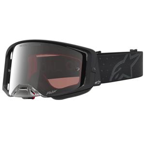 Ochelari motocross Alpinestars Supertech Cloak negri cu oglindă din plexiglas argintiu