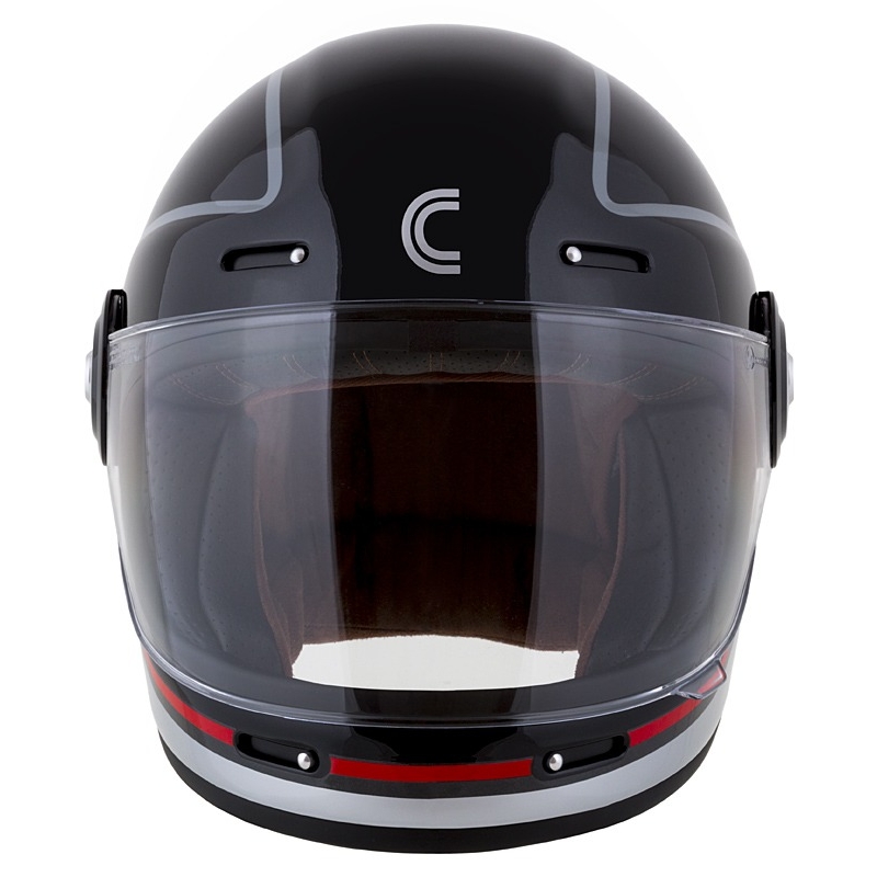 Cască integrală pentru motocicletă Cassida Fibre Jawa Sport negru-argintiu-roșu 2 - calitatea II. - II. calitate - II. calitate 