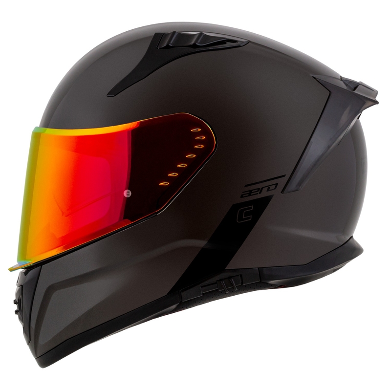 Cască integrală pentru motocicletă Cassida Aero Super Mono, neagră lucioasă, cromată-neagră - II. calitate - II. calitate 