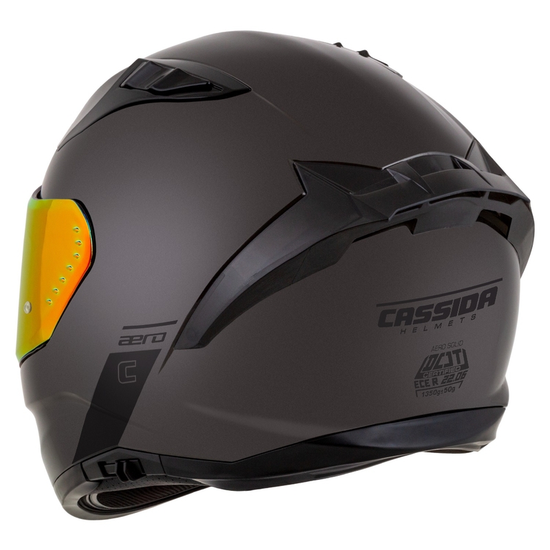Cască integrală pentru motocicletă Cassida Aero Super Mono, neagră lucioasă, cromată-neagră - II. calitate - II. calitate 