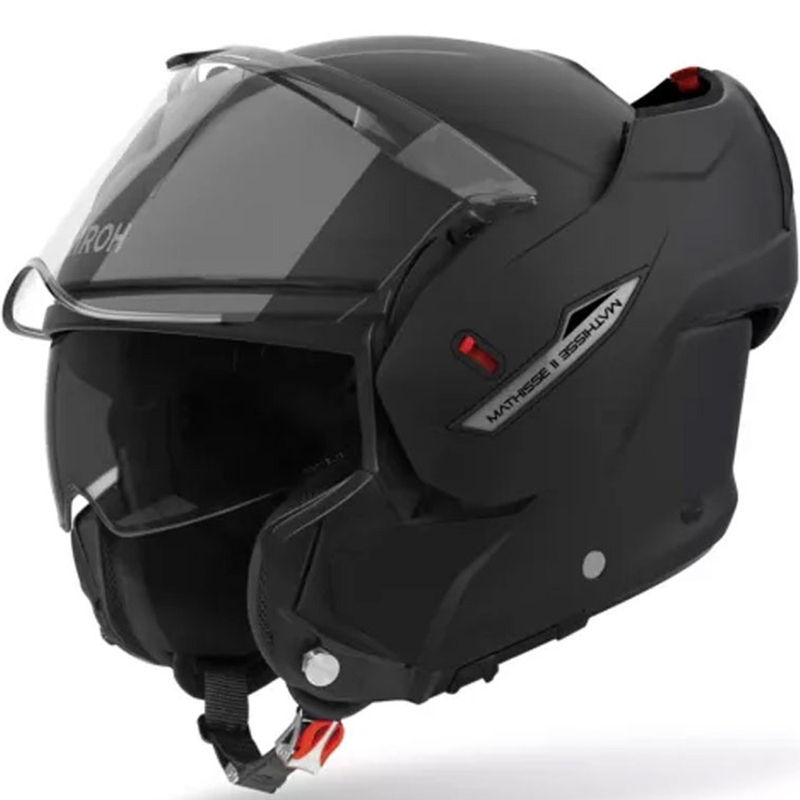 Cască de motocicletă Airoh Mathisse 2 Color, flip-up, neagră mată - II. calitate - II. calitate 